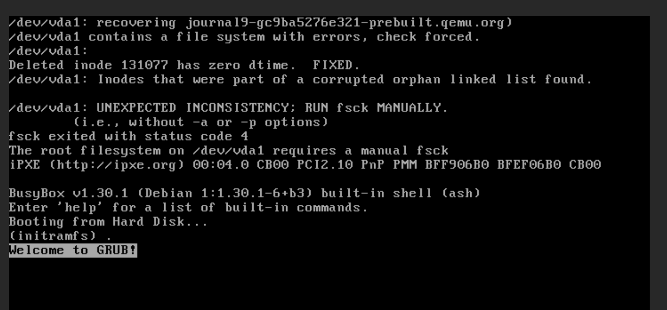 Debian系統(tǒng)啟動(dòng)出現(xiàn)BusyBox v1.30,1(Debian 1:1.30.1-6+b3) built-in shell (ash)，無法正常啟動(dòng)